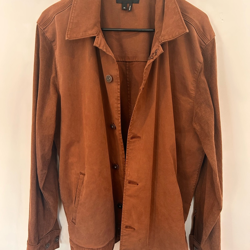 PAIGE Men's Rust Brown Lightweight Shirt Jacket